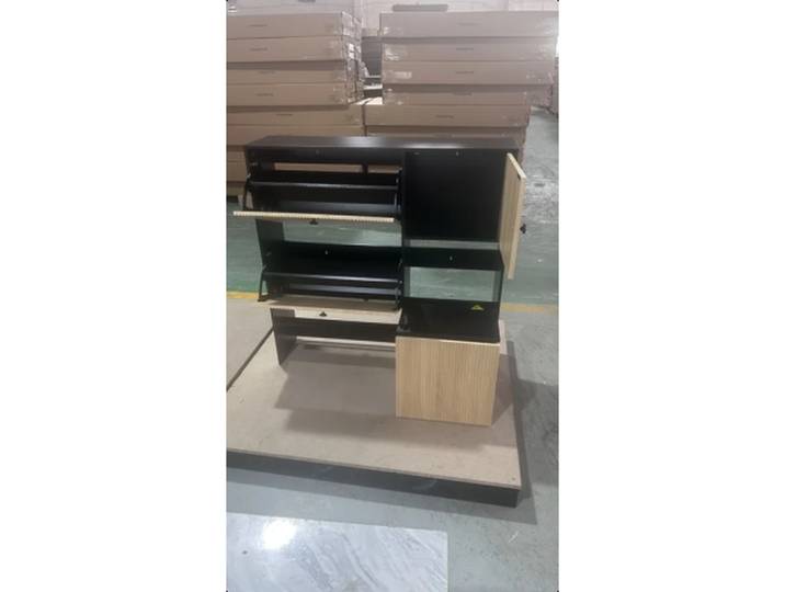 HOMCOM Meuble à Chaussures 2 Tiroirs Tabouret 8-10 Paires Chêne