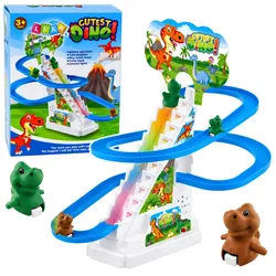 Dinosaurier-Rutsche, bewegliche Treppe, Figuren, Lichter, Geräusche