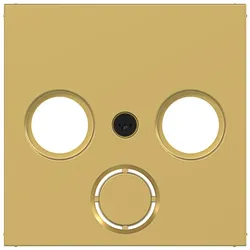 Hager WAF1168C08 Zentralstück Antennen-Steckd. 2-/3Loch, ausbrechbar, Ax/Cx, gold, metallisch
