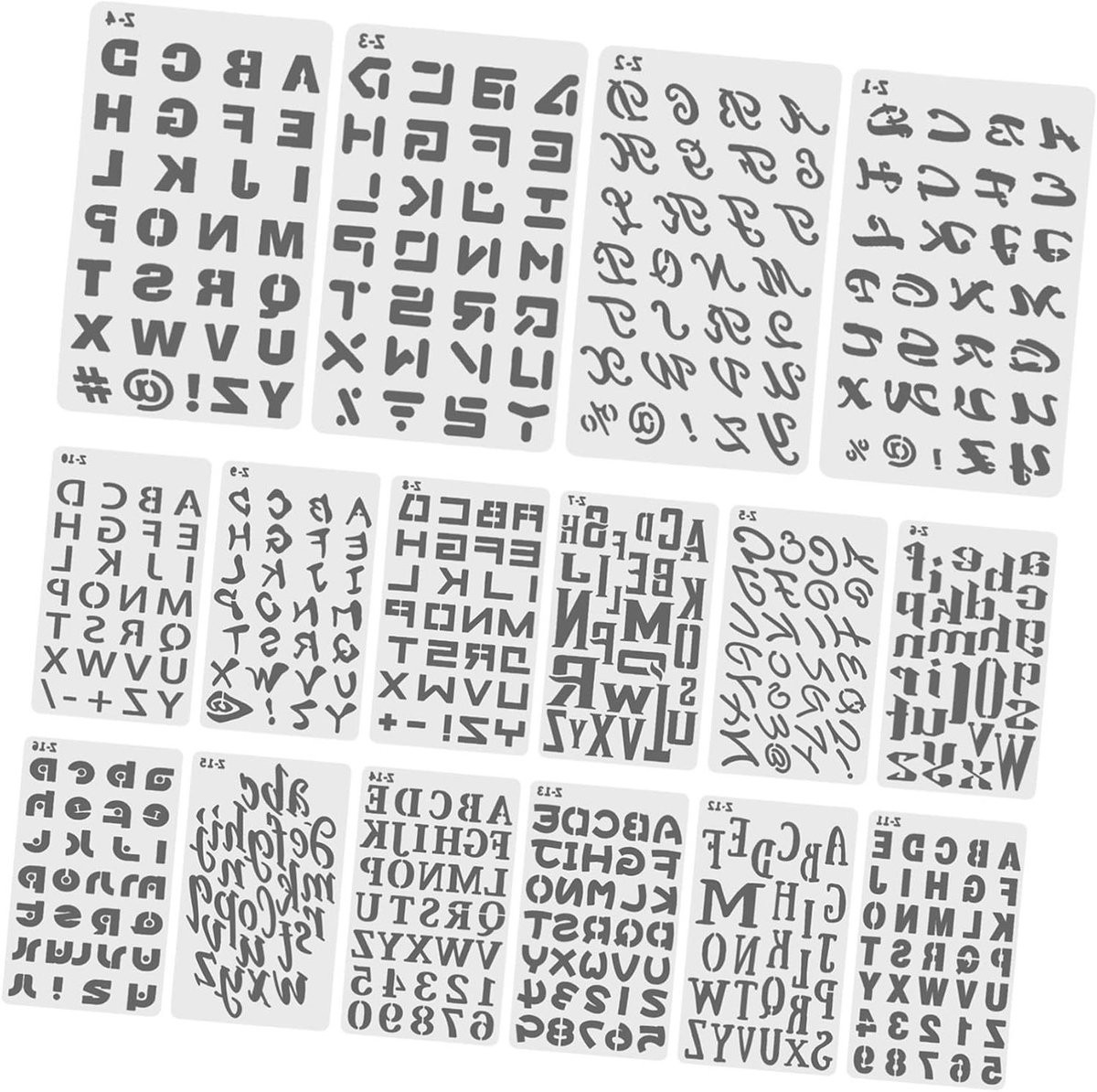 Herbruikbare Sjablonen voor het Tekenen van Letters - 20 Stuks - Wit
