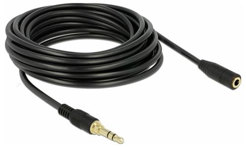 Delock 85590 Audio Verlängerungskabel [1x Klinkenstecker 3.5mm - 1x Klinkenbuchse 3.5 mm] 5m Schwarz