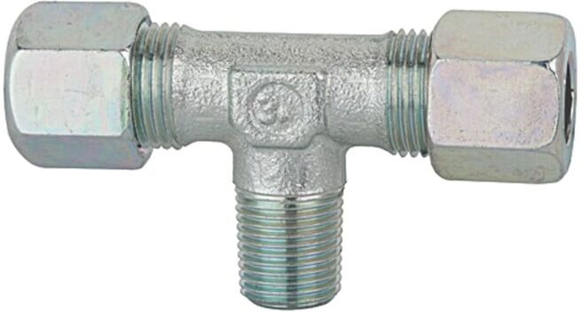 Riegler Raccord vissé T, R 1/8 a., Ø ext. tube 6, acier zingué (V 112)