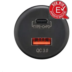 Rammount RAM Mount Einbaucharger offene Kabelenden USB-A/USB-C (18 W, 2 Ports), USB Ladegerät
