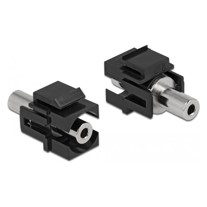 Delock Keystone Modul Klinkenbuchse 3,5 mm 3 Pin zu Klinkenbuchse 3,5 mm 3 Pin schwarz (86859)
