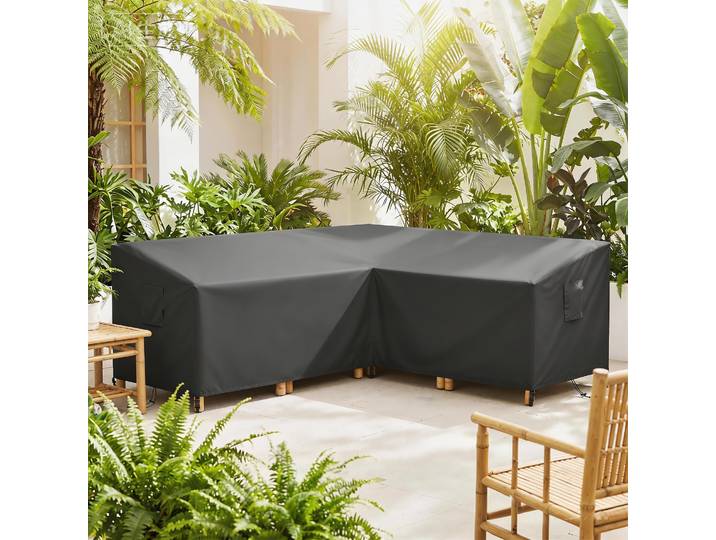 Outsunny Housse Mobilier Jardin Étanche 216x216x78cm Noir