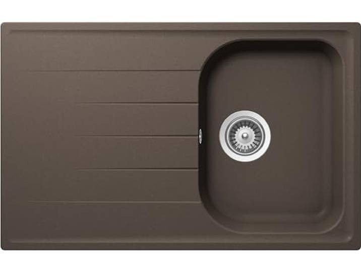 SCHOCK - Lithos D100S Küchenspüle mit 1 kleinen Becken mit Abtropffläche Becken wendbar; Material Cristalite®; 790 x 500 mm