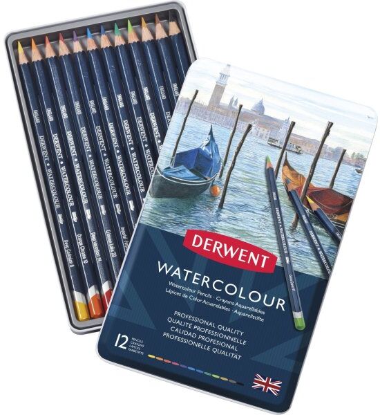 Derwent Watercolour Farveblyanter   12 Farver