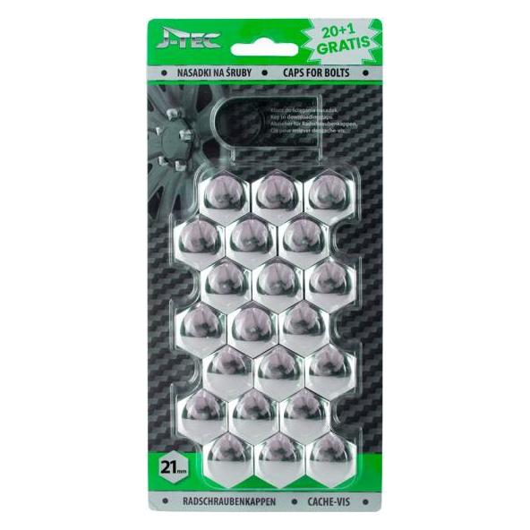 J-Tec Schraubkappen 21 mm Chrom (J21308)