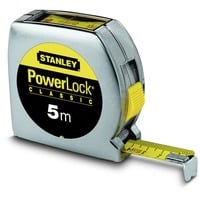 Bandmaß Powerlock mit Sichtfenster, 5 Meter silber/gelb, 19mm, Kunststoffgehäuse