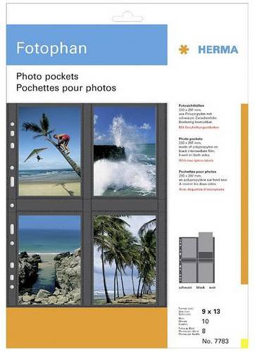 Herma Fotohüllen Schwarz, Transparent 9 x 13cm