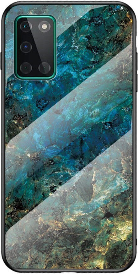 EIDERWOOD OnePlus 8T Hybrid Marmor Mobil Cover m. Glas Bagside - Blå