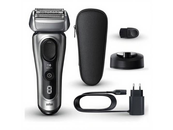 BRAUN Series 8 8517s - Rasoir Électrique Wet &amp; Dry avec Socle de Charge - Argent