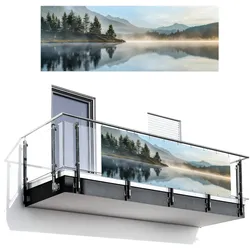 BALKON-SICHTSCHUTZ See - Nebel - Berge - Landschaft Balkon Deko 300x110 cm