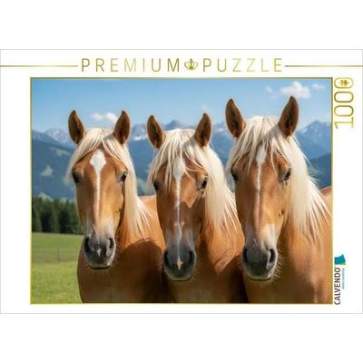 CALVENDO Puzzle Drei Freunde - Haflinger Pferde | 1000 Teile Lege-Größe 64x48cm Foto-Puzzle für glückliche Stunden, Sonstige von , Calvendo Puzzle
