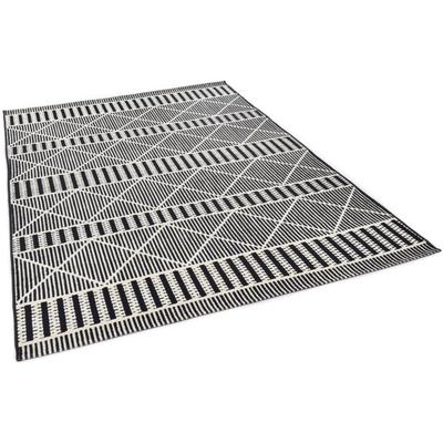 Teppich TOM TAILOR HOME "Funky Outdoor Geometric", schwarz, B:120cm H:5mm L:180cm, Polypropylen (PP), Teppiche, Teppich, Flachgewebe, modernes Rauten Design, Outdoor geeignet, Wohnzimmer