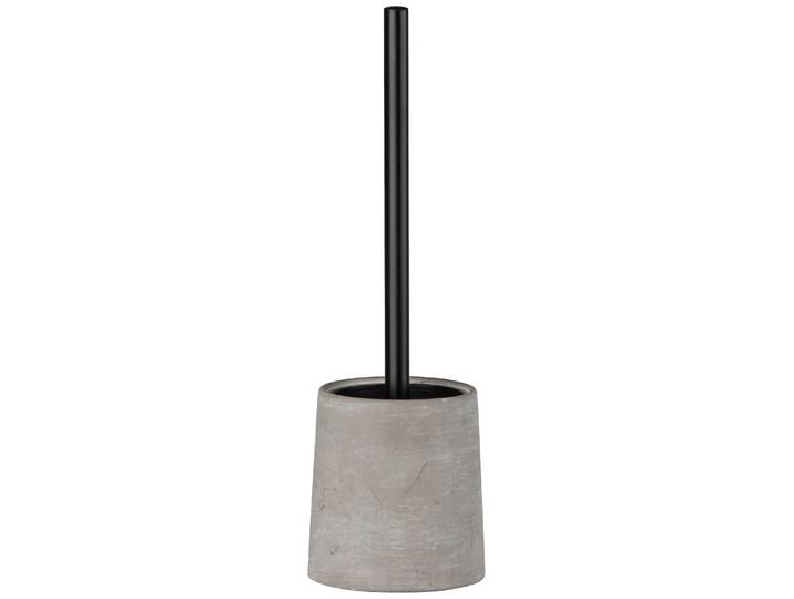 WC-Garnitur WENKO Villena , grau (grau, schwarz), H:38cm L:11,5cm, Edelstahl, Reinigungsbürsten, WC-Garnitur, Bürstenhalter