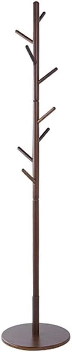 Beige houten staande kapstok voor volwassenen, hoogte: 170 cm