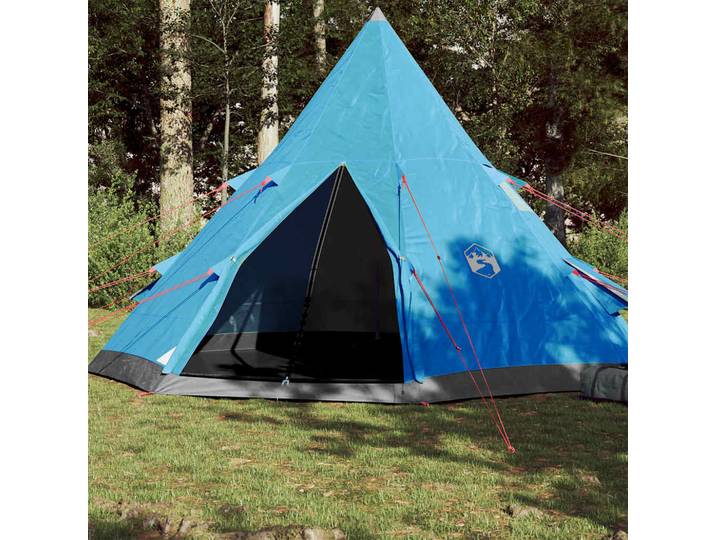 vidaXL Tipi-Campingzelt 4 Personen Blau Wasserdicht