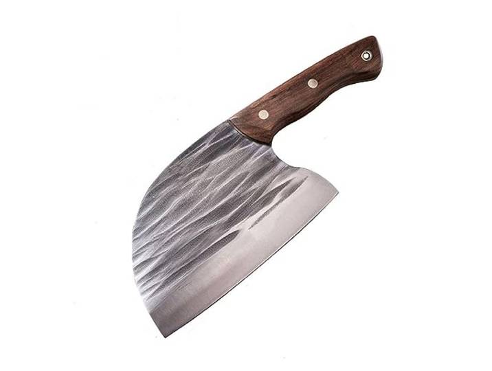 LIUJOU Serbisches Messer, handgeschmiedet, breites Metzgermesser, Edelstahl, Küchenkoch, Angeln, Metzgermesser, feststehend, for Schneiden im Freien