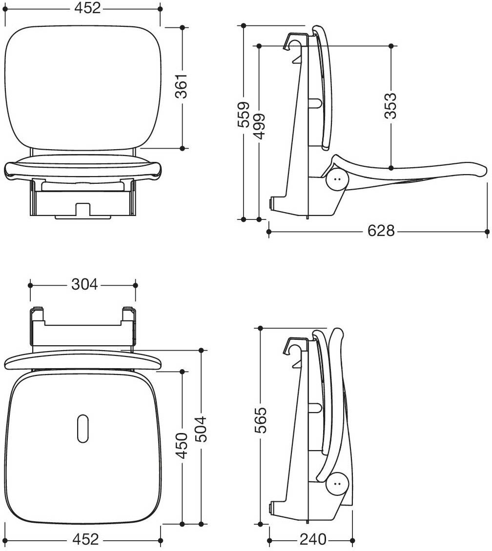 HEWI Serie 802 LifeSystem Einhängesitz Komfort