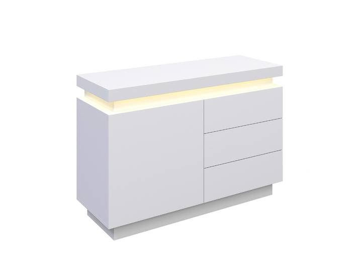 Sideboard LED GIANNI 110 x 75 cm weiss