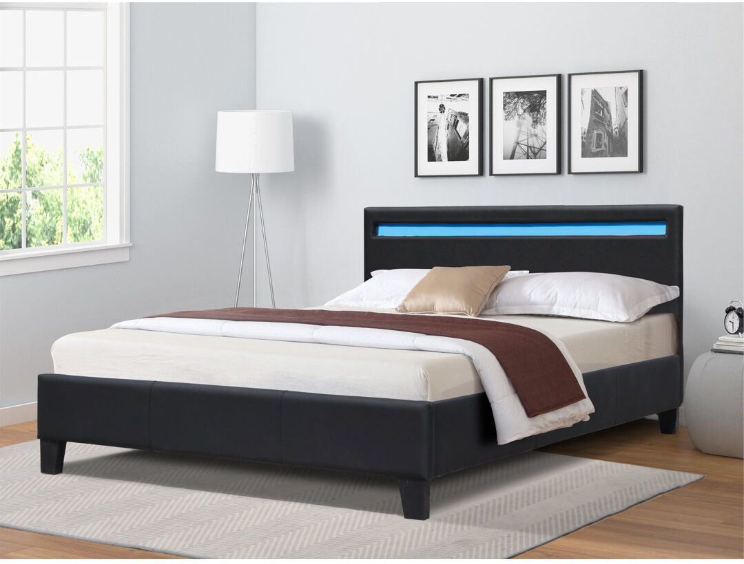 Metro Cadillon Upholstered Ottoman Storage Bed Black Small Double (4')