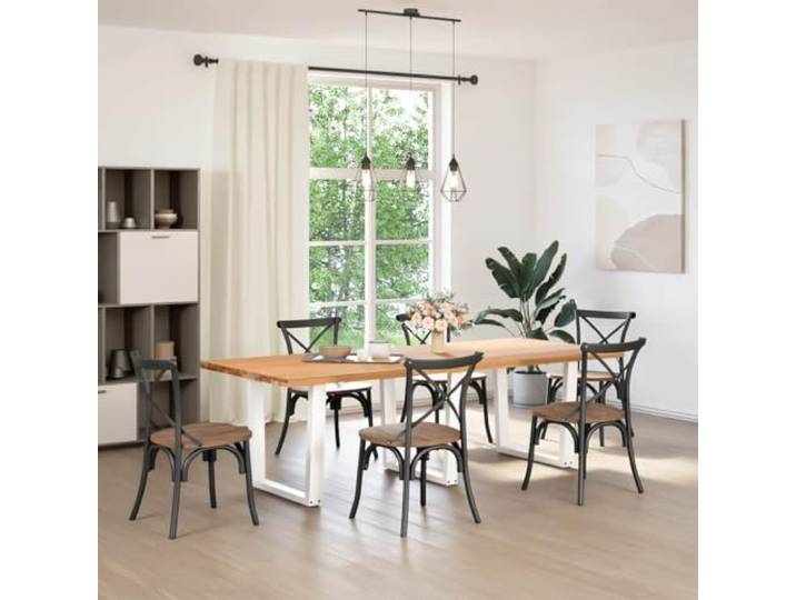 HGPOTUY Esstisch Beine V-Form 3 Stück Weiß 80x72-73,3 cm Stahl Pulverbeschichteter Stahl, verstellbare Fußnivellierungen, vorgebohrte Löcher, Montageschrauben, modernes V-Form-Design