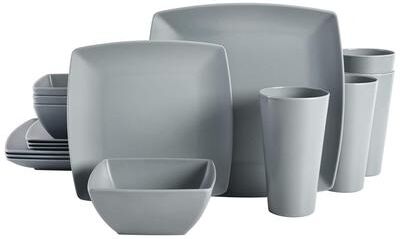 Gibson 16 Piece Square Melamine Dinnerware Set