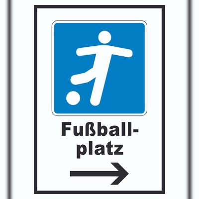 HB-Druck Fußballplatz Schild mit Pfeil rechts A5 (148x210mm)