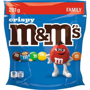 M&Ms Schokobonbons Crispy, Family Pack, mit Knusperreis-Kern, 281 g