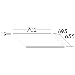 Burgbad Verlängerung zu AP Sys30 PG4 Sana 19x702x655 Schilf Hochglanz, APDFVERF3362 APDFVERF3362