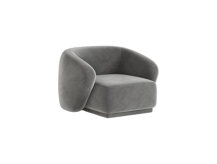 Design Sessel Jane Samt Grau chosen by Bloomingloft