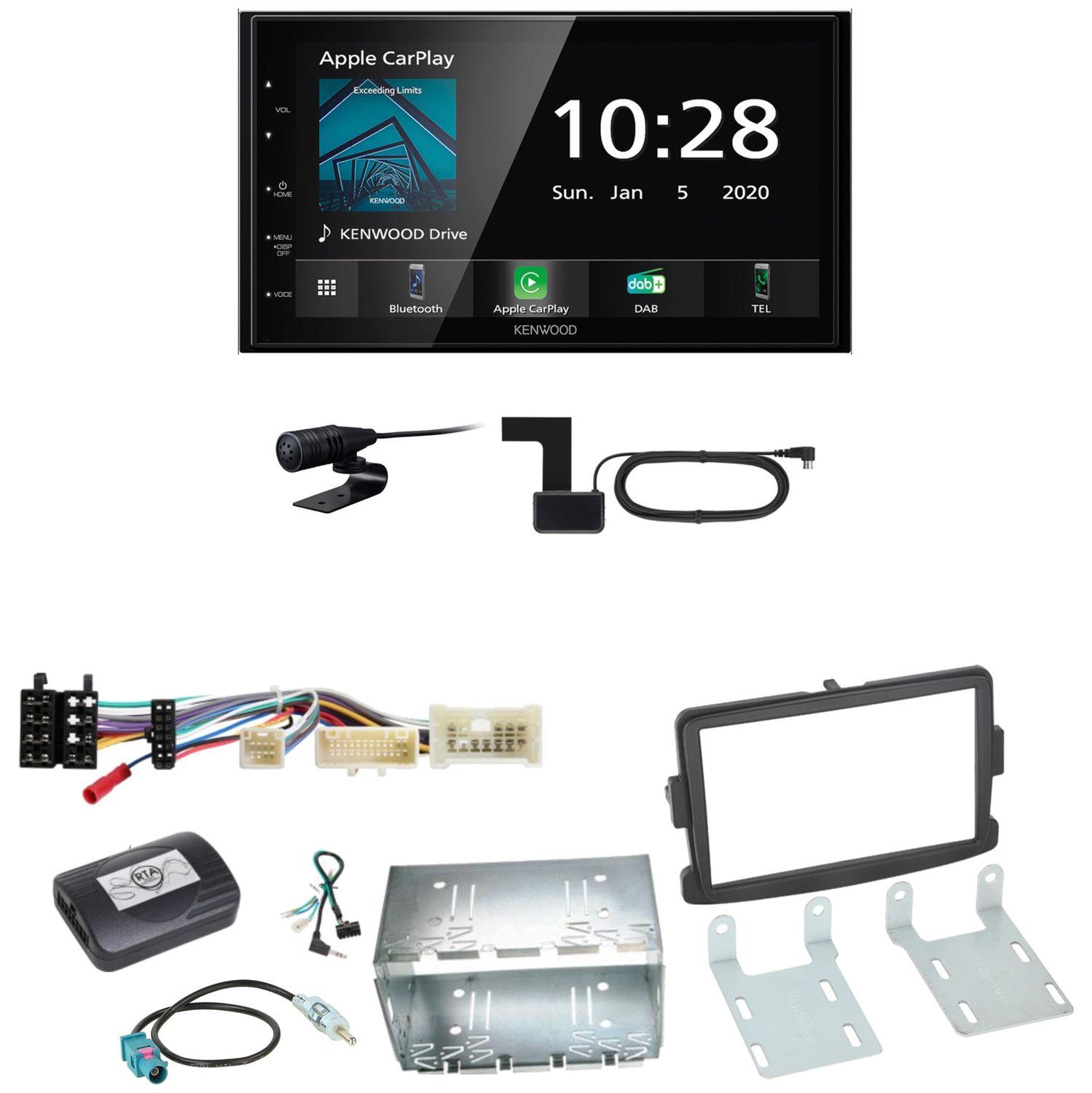 Kenwood DMX5020DABS Android Auto CarPlay Einbauset für Dacia Duster Lodgy Logan