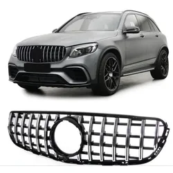 Kühlergrill Schwarz Chrom passt passend für Mercedes GLC X253 +Sport-Panamericana GT
