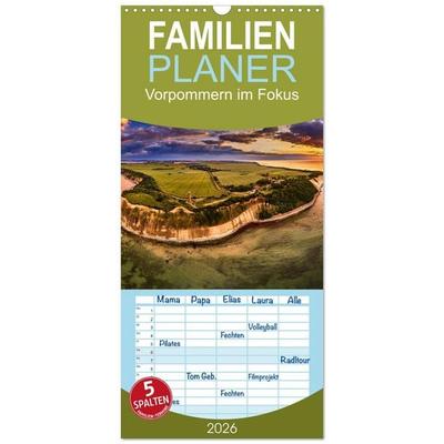 Familienplaner 2026 - Vorpommern im Fokus mit 5 Spalten (Wandkalender, 21 x 45 cm) CALVENDO