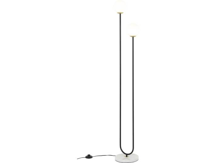 Stehlampe Nika schwarz, weiss Metall/Glas H 145 cm