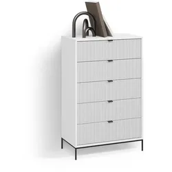 KOMMODE Aterno Weiß 76 x 120 cm mit 5 Schubladen