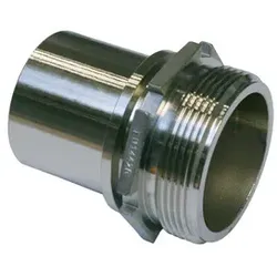 TW Schlauchstutzen, glatt, Sicher.-bund, Edelstahl 1.4408, AG 1.1/2", SLW 38mm