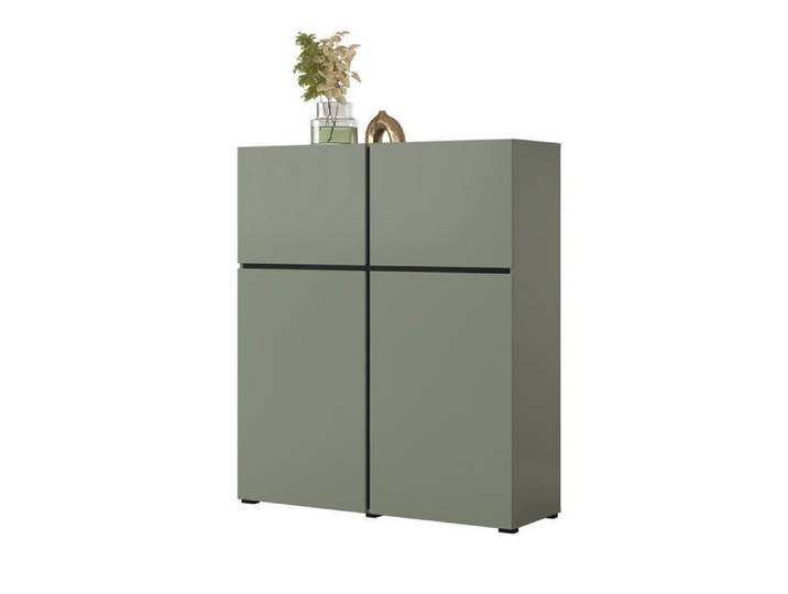 Buffet haut coloris vert sauge L120xH140xP40 collection HAVANA. Bahut haut design avec 4 portes.