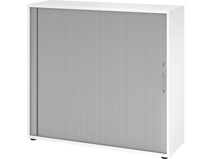 Aktenschrank Office Silber, Weiss Holzwerkstoff, Kunststoff B 120 H 110 cm