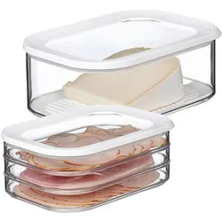 Mepal Frischhaltedosen Wurst & Käse Set Modula, Vorratsbehälter, Weiss