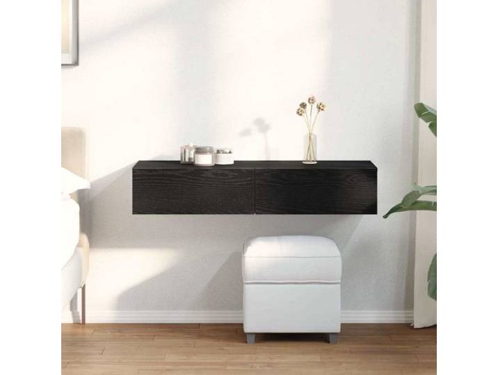 Étagère murale avec tiroirs noir 100x36x19 cm bois d ingénierie