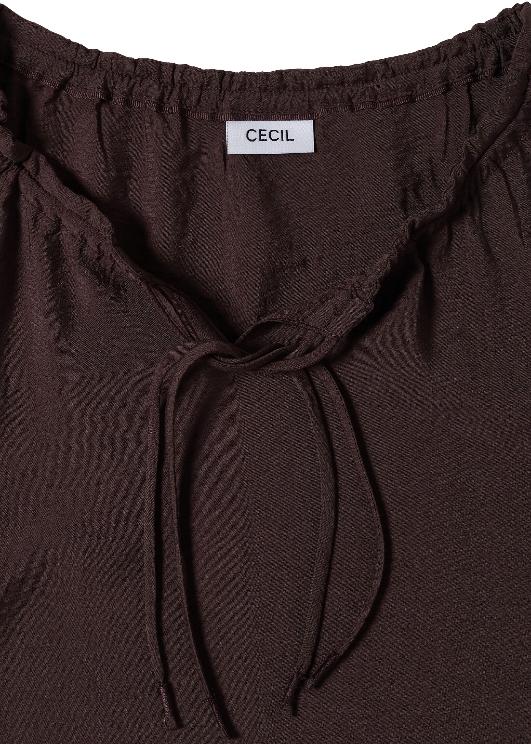 Carmenbluse CECIL, Damen, Gr. XXL (46), braun (braun cacao), Web, Obermaterial: 86% Viskose, 14% Nylon, unifarben, hüftbedeckend, Carmenausschnitt, Blusen Carmenbluse, Sommerbluse, Viskosemix, Carmenausschnitt