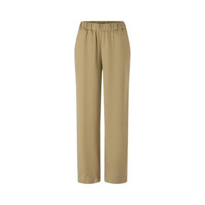Stoffhose MAERZ MUENCHEN "Maerz Muenchen 188000 Freizeithose Damen Bekleidung", Damen, Gr. 38, EURO-Größen, beige (gruen), 94% Lyocell, 6% Leinen, lässig geschnitten, Hosen Stoffhose