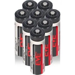 8x EVE ER14505 AA Lithium-Thionylchlorid 3,6V 2400mAh Batterie