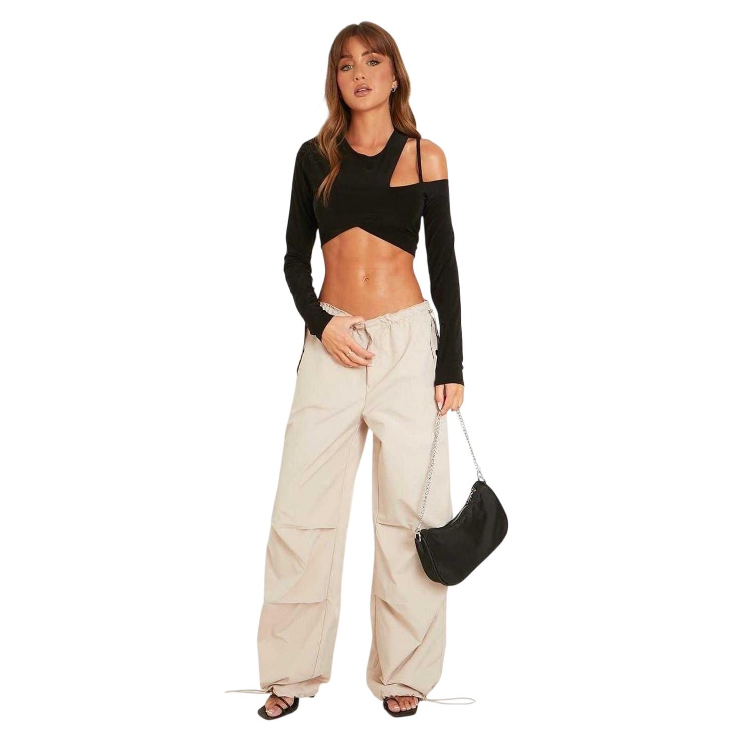 Missy Empire Baggy cargobroeken voor dames (Beige)