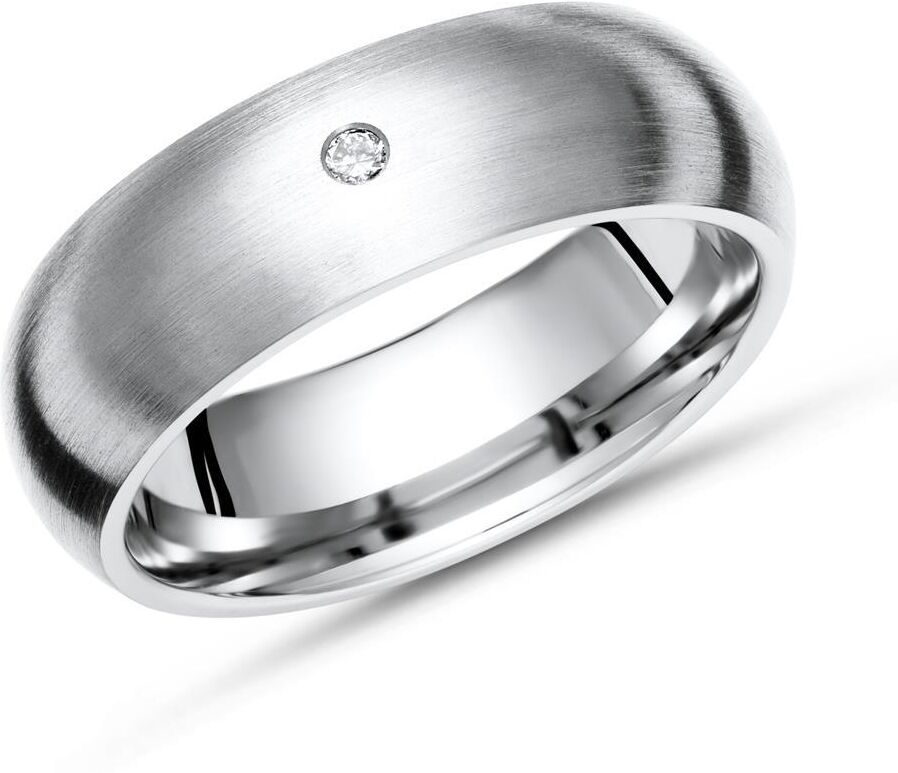 Unique Schlichter matter Ring Titan Diamant 0,02ct silber