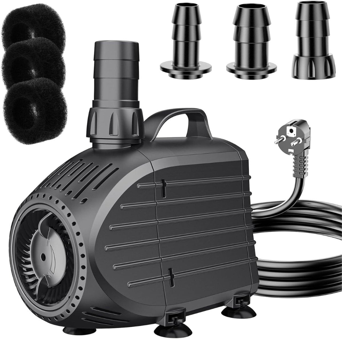 SNJY Vijverpomp voor zuurstofvoorziening, 4500 L/u, Zwart