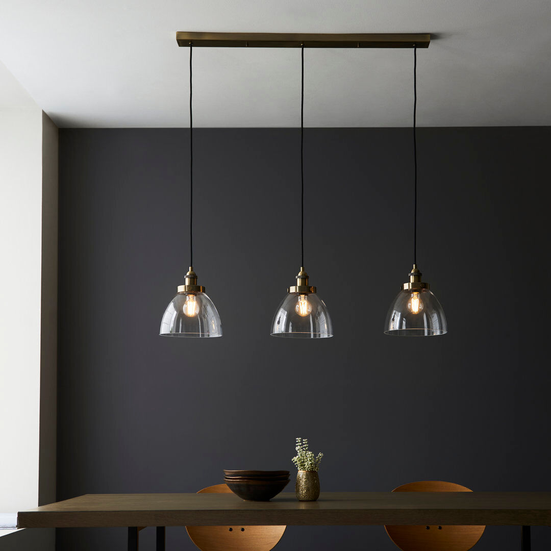 Breakwater Bay Anais 3 - Light Antique Brass Kitchen Island Pendant Antique Brass 37cm H X 102.5cm W X 22.5cm D