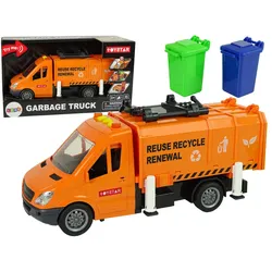 Müllwagen mit Reibungsantrieb Soundeffekte Orange